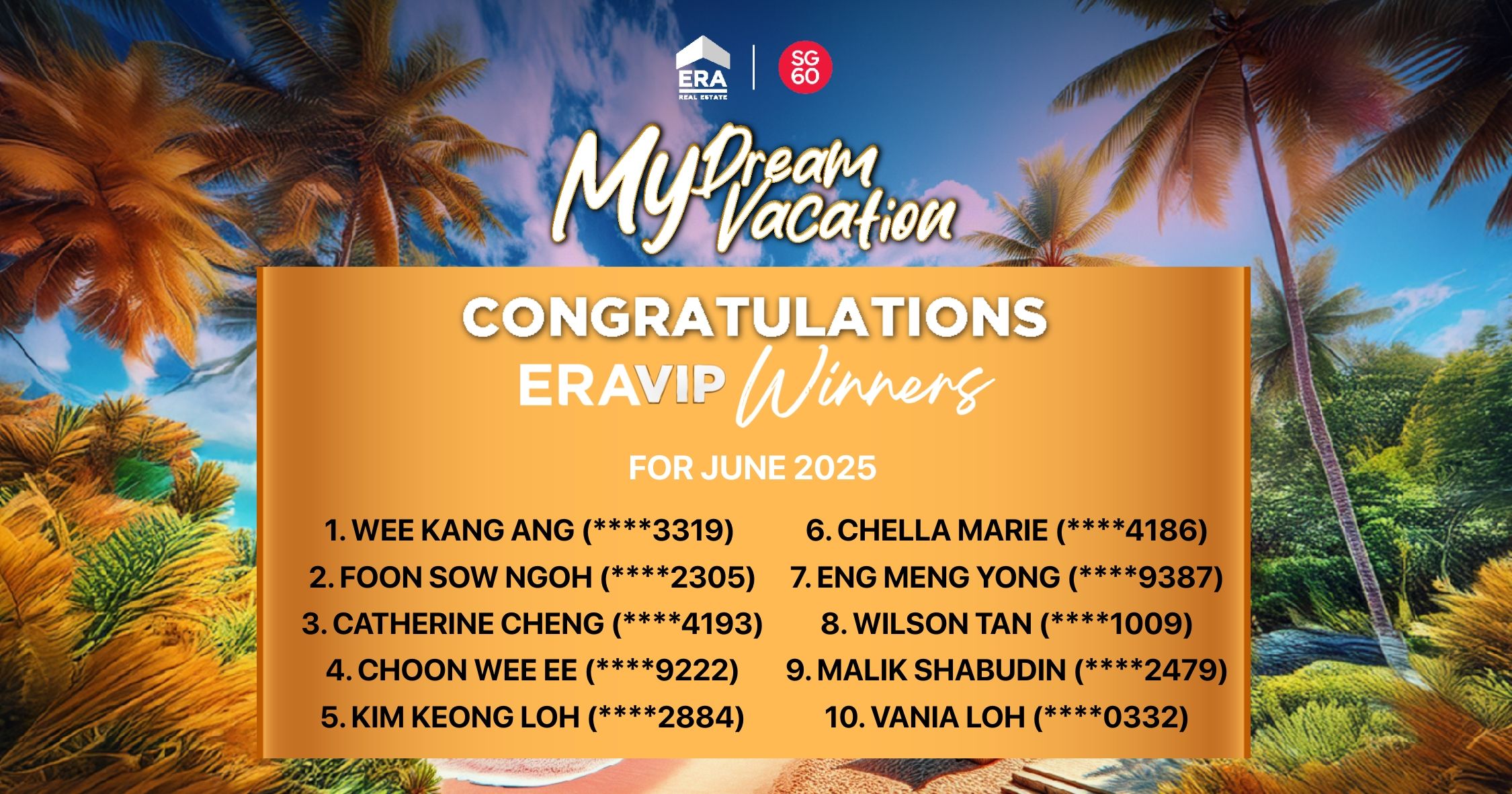VIP Winner Names June 2025